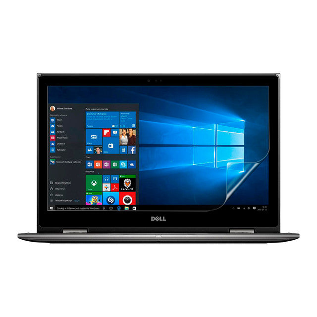 Hydrogel screen protector for Dell Inspiron 15 5579 laptop, 15.6-inch display, by 9eight5, showing a clear, fitted protector on screen.
