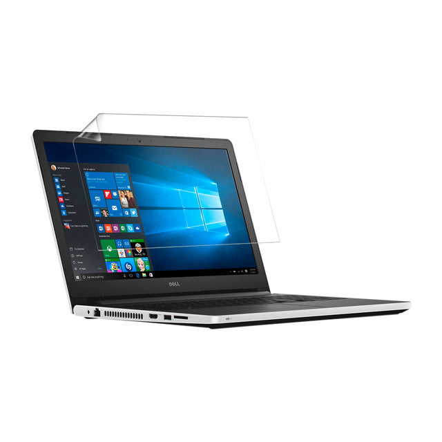 Hydrogel screen protector for Dell Inspiron 15 i5558 laptop, displaying clear, flexible film covering the screen.