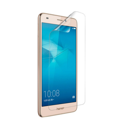 Hydrogel screen protector for Honor 5C by 9eight5, showing a clear, flexible cover fitting the phone screen with precision.