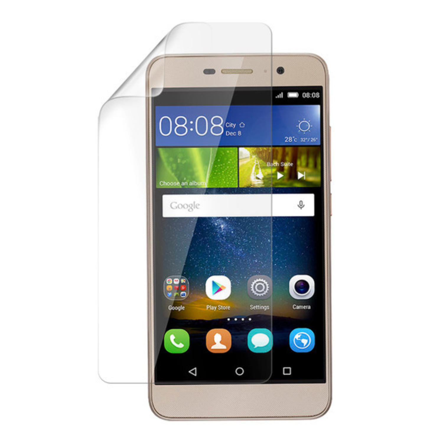 Hydrogel screen protector for Honor Holly 2 Plus, by 9eight5, showing the clear film covering the phone screen.