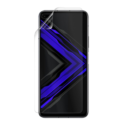 Hydrogel screen protector for Honor Play 4 Pro 2020 by 9eight5, pack of 2, showing the clear, flexible protector on a smartphone screen.