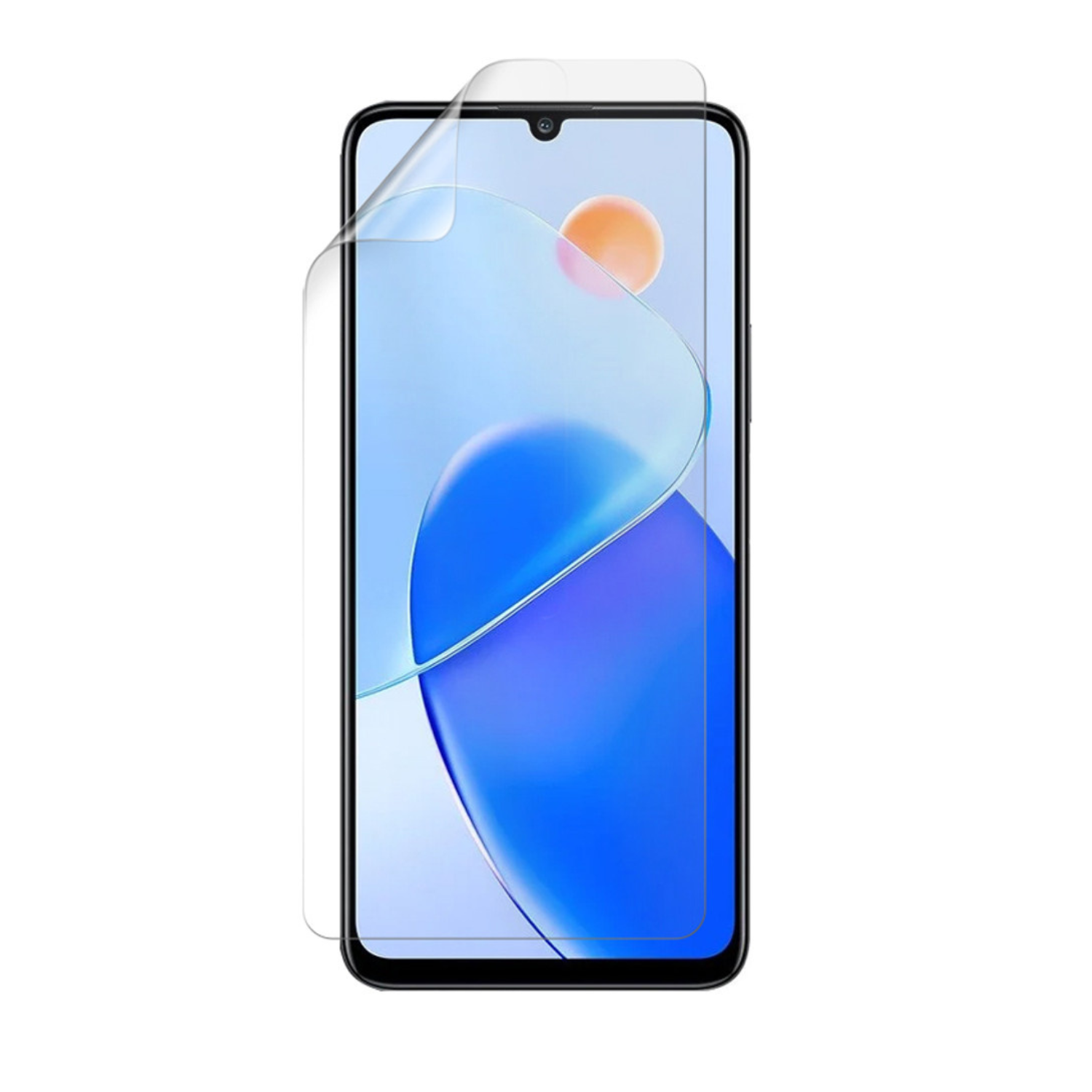 Hydrogel screen protector for Honor Play6T by 9eight5, showing a clear, flexible film covering the phone screen.