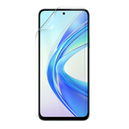 Hydrogel screen protector for Honor X7b by 9eight5, pack of 2, showing the flexible, transparent film fitted on a smartphone screen.