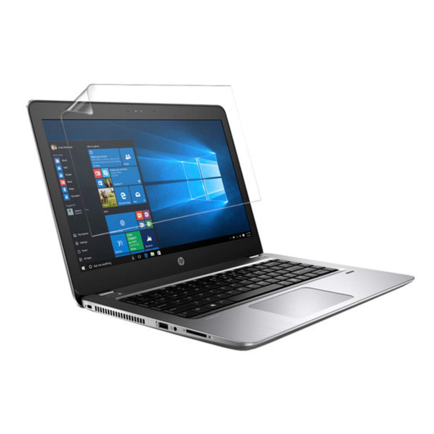 Hydrogel screen protector for HP MT20 tablet, showing clear, thin film covering the device's screen for protection and clarity.