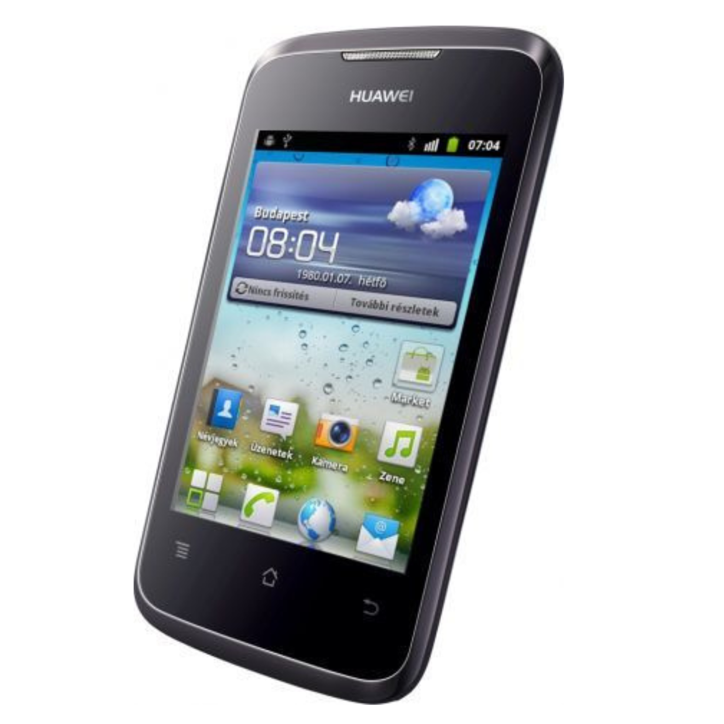 Hydrogel screen protector for Huawei Ascend Y200 2012 by 9eight5, showing a clear, flexible protective layer on the phone screen.