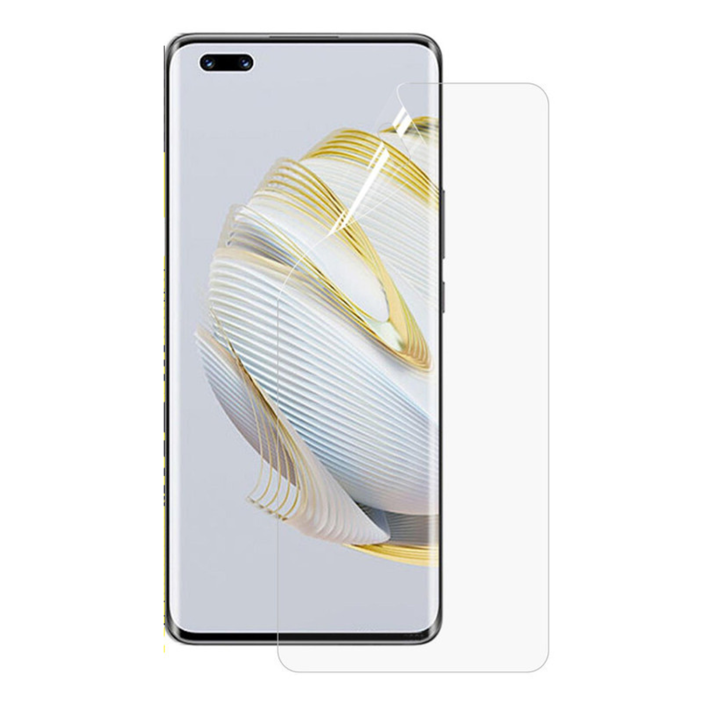 Hydrogel screen protector for Huawei Nova 10 Pro by 9eight5, shown in a pack of two, fitting the phone screen perfectly.