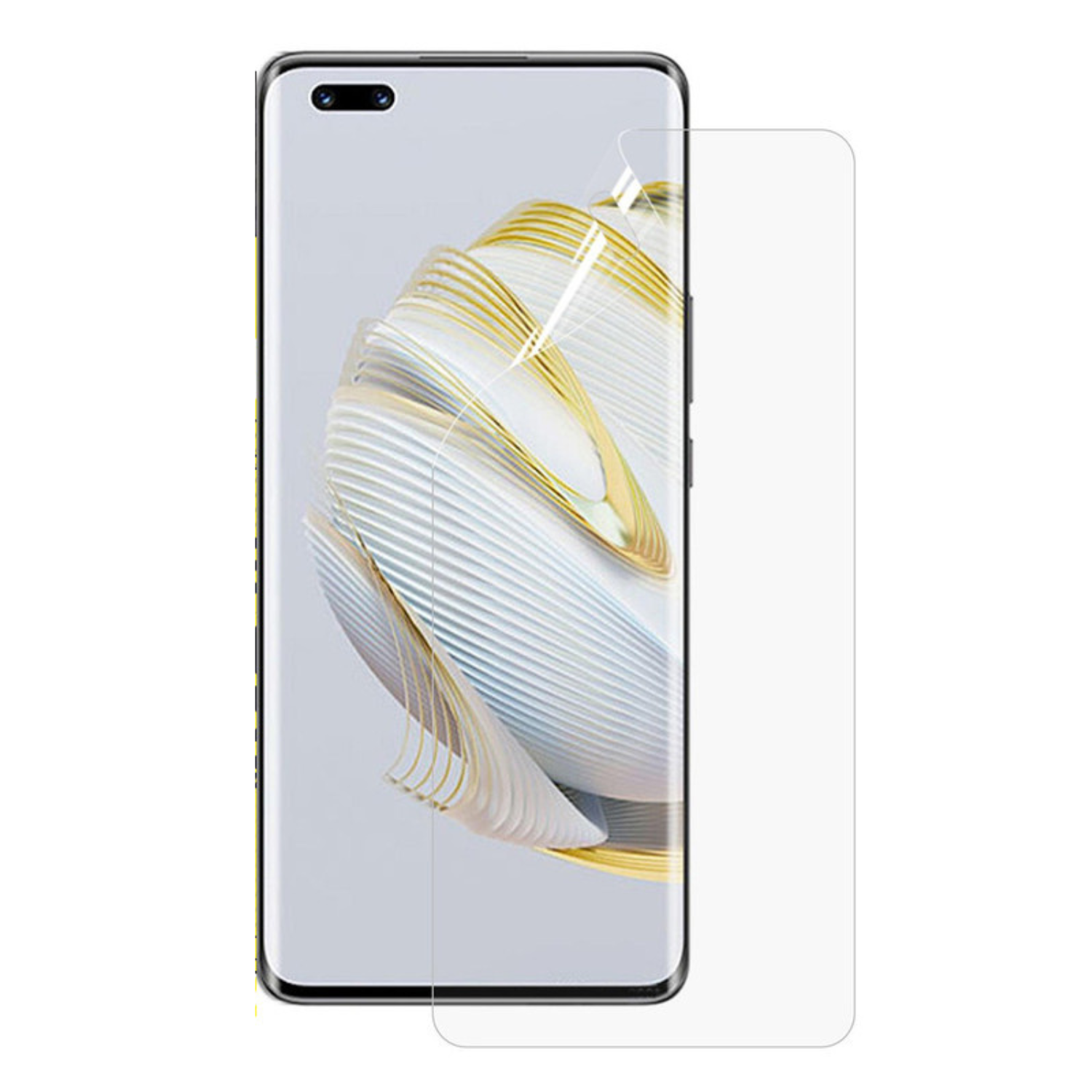 Hydrogel screen protector for Huawei Nova 10 Pro by 9eight5, shown in a pack of two, fitting the phone screen perfectly.