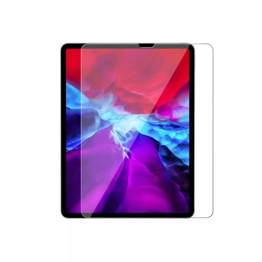 9eight5 screen protector for iPad Pro 12.9” 4th Gen (2020), showing the tempered glass cover fitted on the tablet screen.