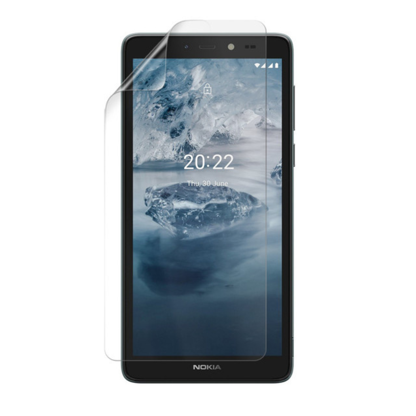 Hydrogel screen protector for Nokia C2 2nd Edition by 9eight5, showing the transparent film applied to the device screen.