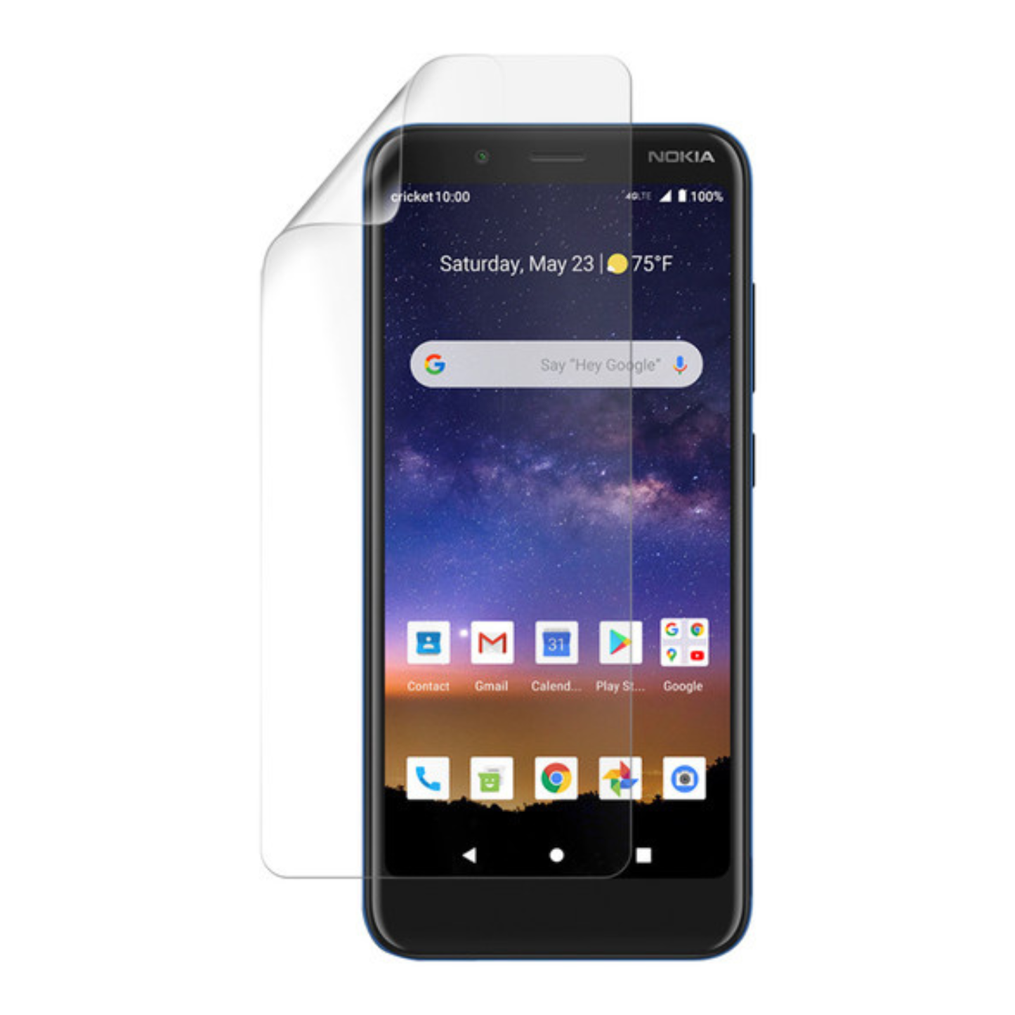 Hydrogel screen protector for Nokia C2 TAVA by 9eight5, showing a transparent protective film over the phone screen.