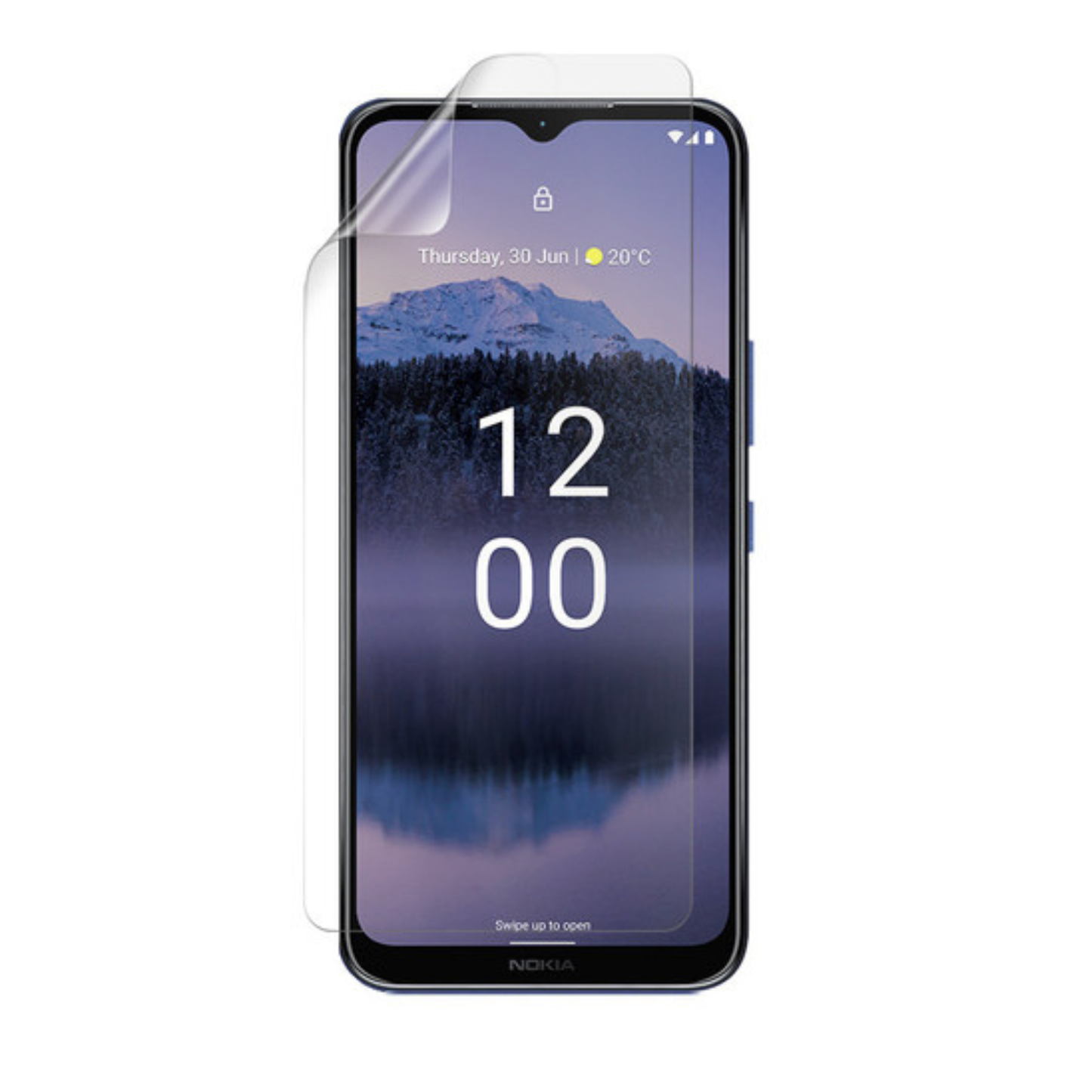 Hydrogel screen protector for Nokia G11 Plus by 9eight5, showing a clear flexible film covering the phone screen.