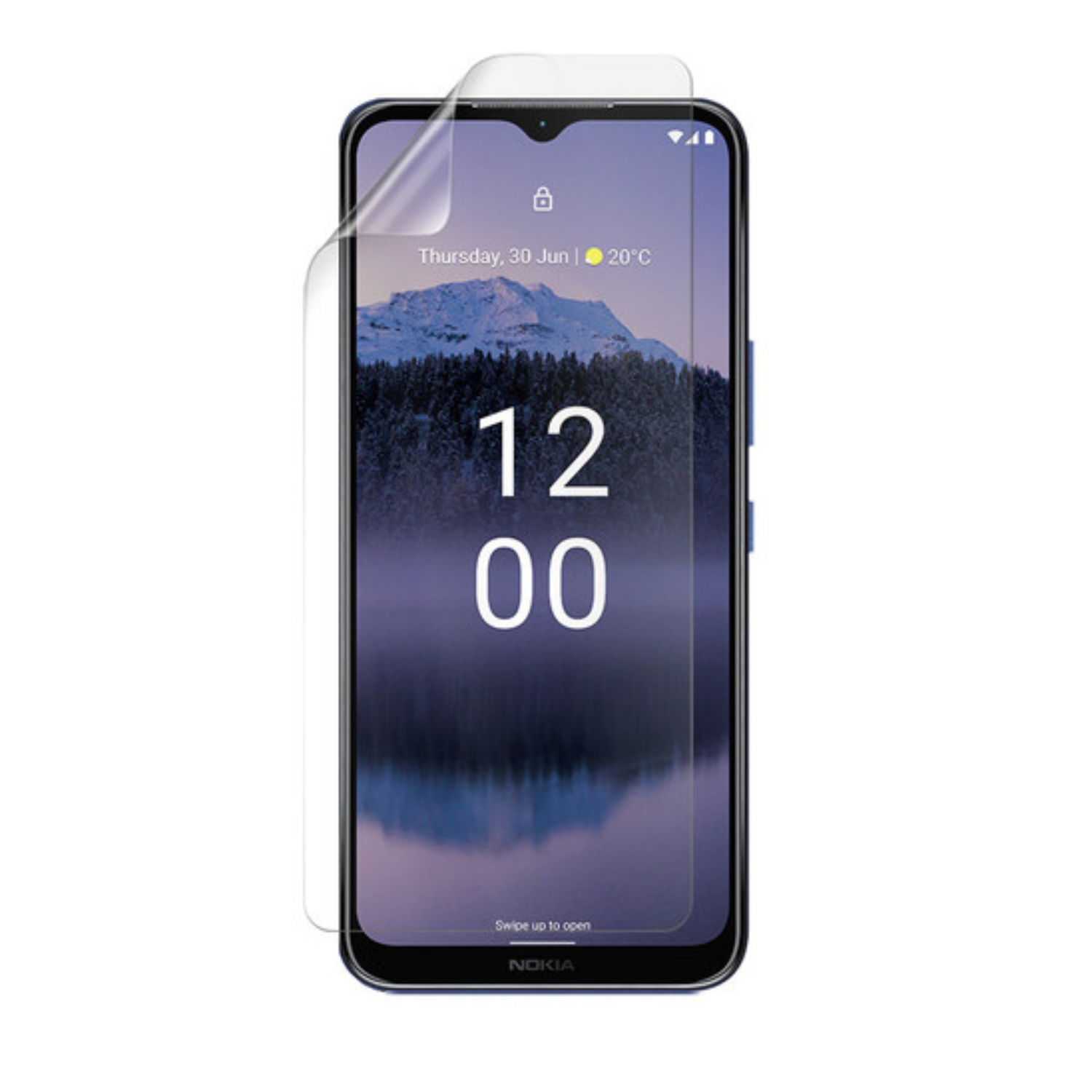 Hydrogel screen protector for Nokia G11 Plus by 9eight5, showing a clear flexible film covering the phone screen.