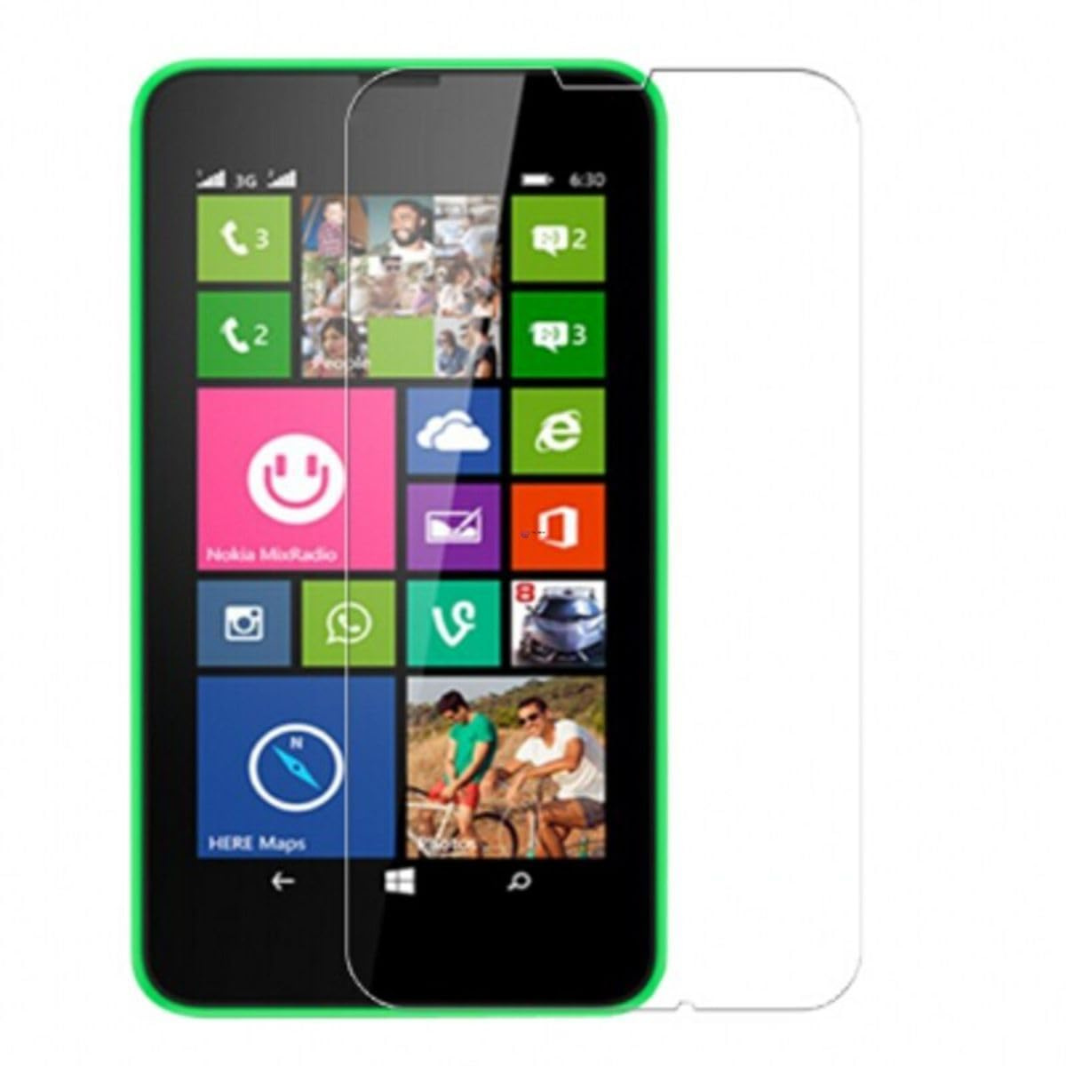 Hydrogel screen protector for Nokia Lumia 630 by 9eight5, shown in the image, packaged in a set of two for phone screen protection.