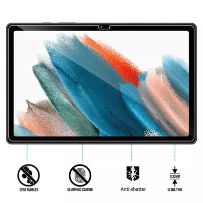 9eight5 screen protector for Samsung Galaxy Tab A8 10.5-inch (2021) X200/X205, showing a clear, glass screen protector for tablet protection.