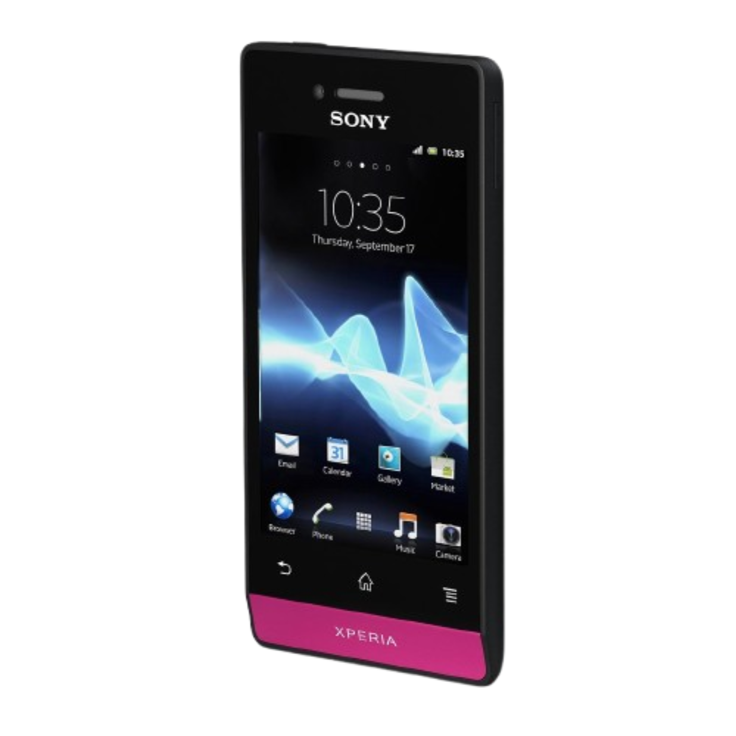 Hydrogel screen protector for Sony Xperia Miro by 9eight5, showing the flexible, clear film designed to protect the phone screen.