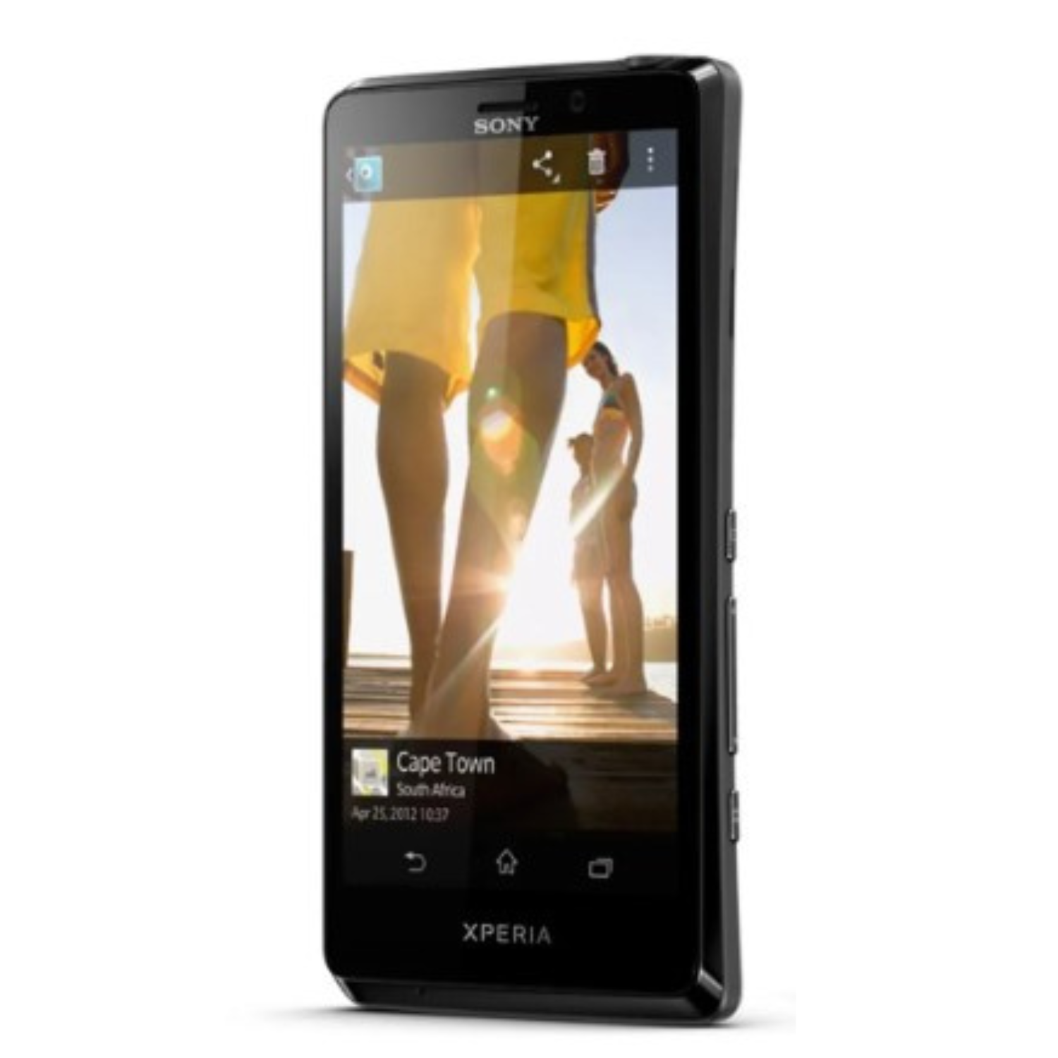 Two 9eight5 hydrogel screen protectors for Sony Xperia T, showing clear, flexible protective layers designed for the smartphone screen.