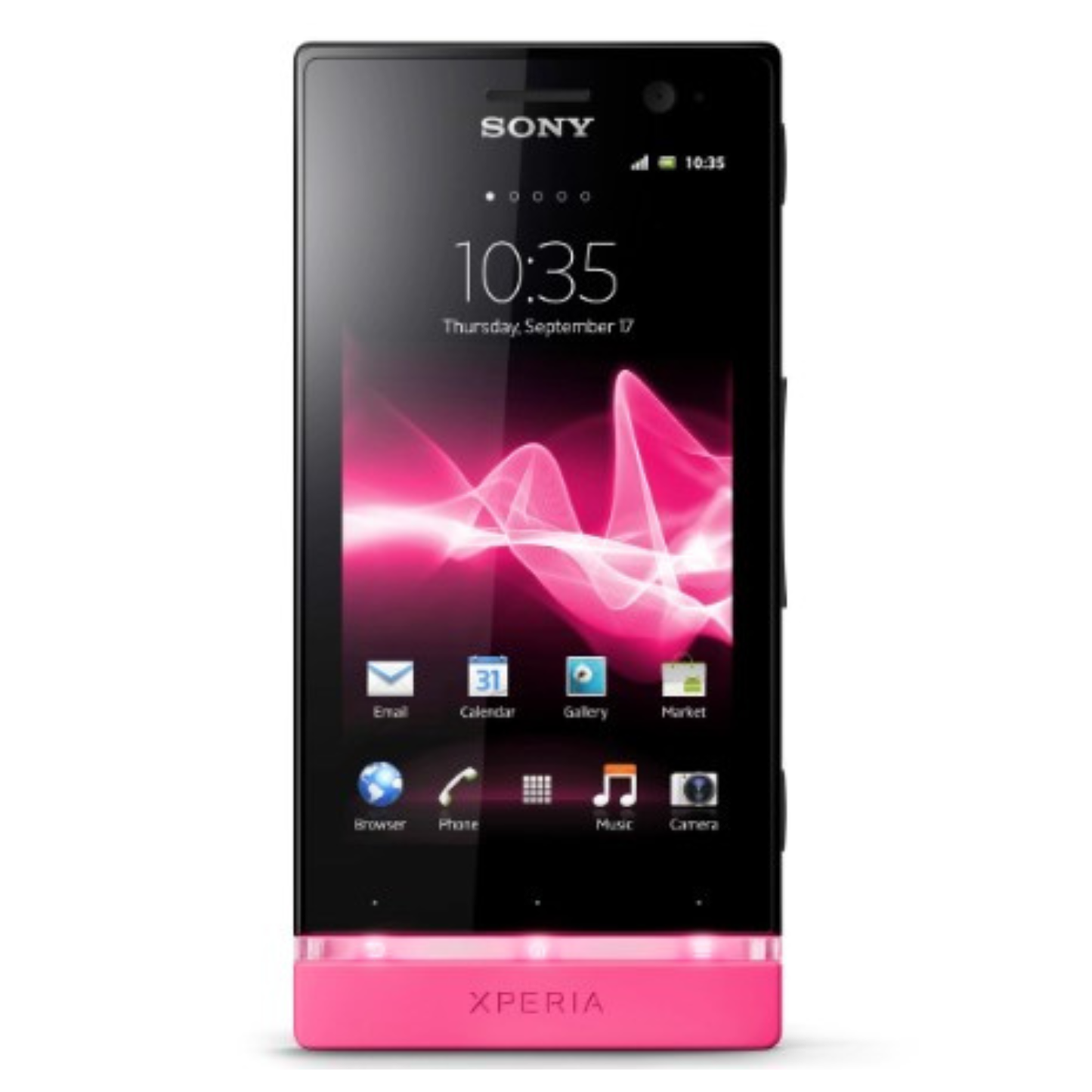 Two clear hydrogel screen protectors for Sony Xperia U by 9eight5, designed to protect the phone's screen from scratches and damage.