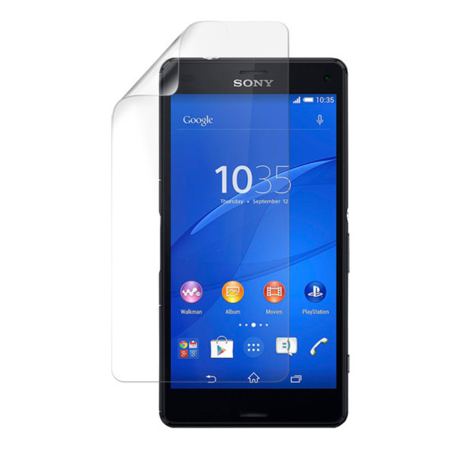 Hydrogel screen protector for Sony Xperia Z3 Compact by 9eight5, showing two clear protectors for smartphone screens.