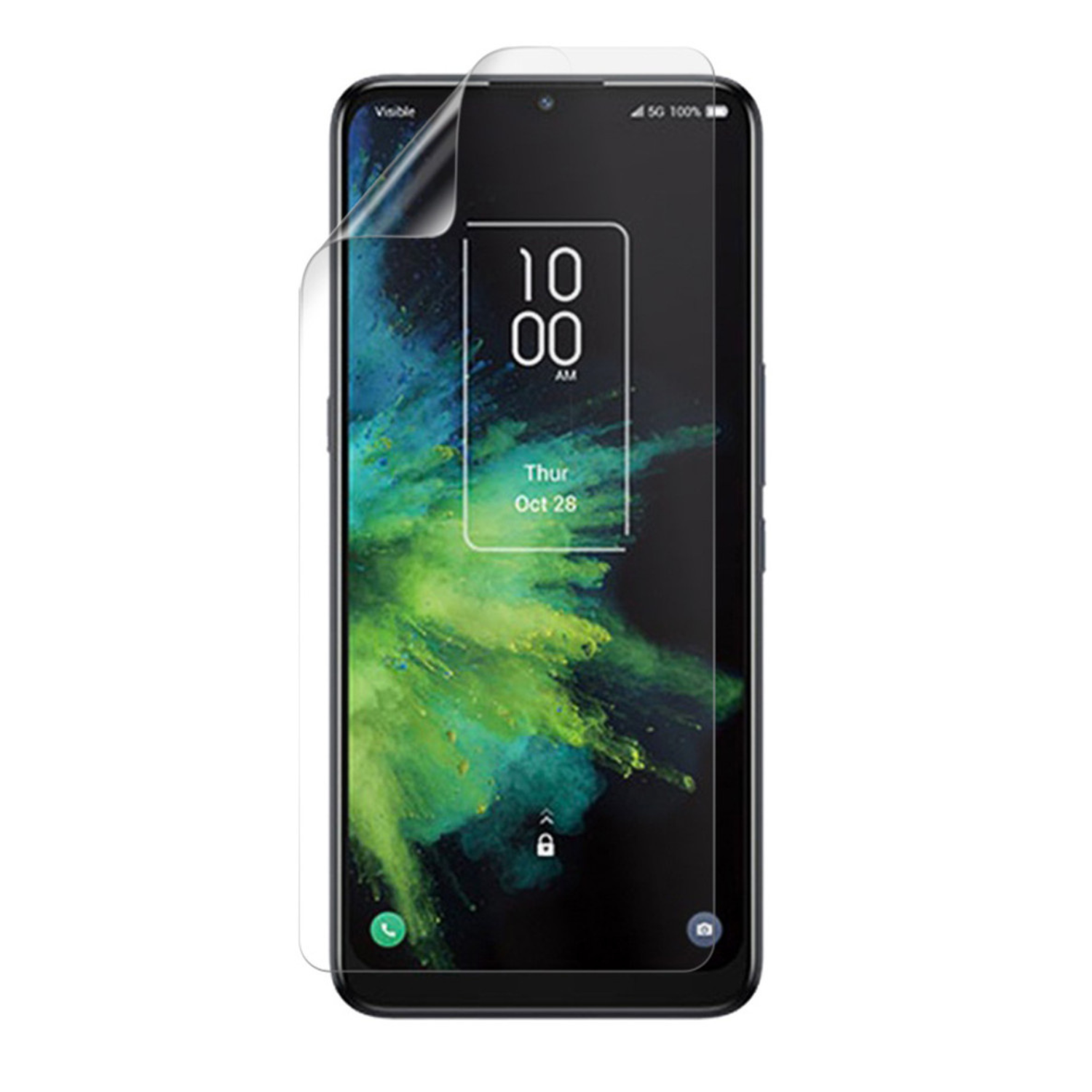 Hydrogel screen protector for TCL 20A 5G by 9eight5, showing the clear, flexible film covering the phone screen.