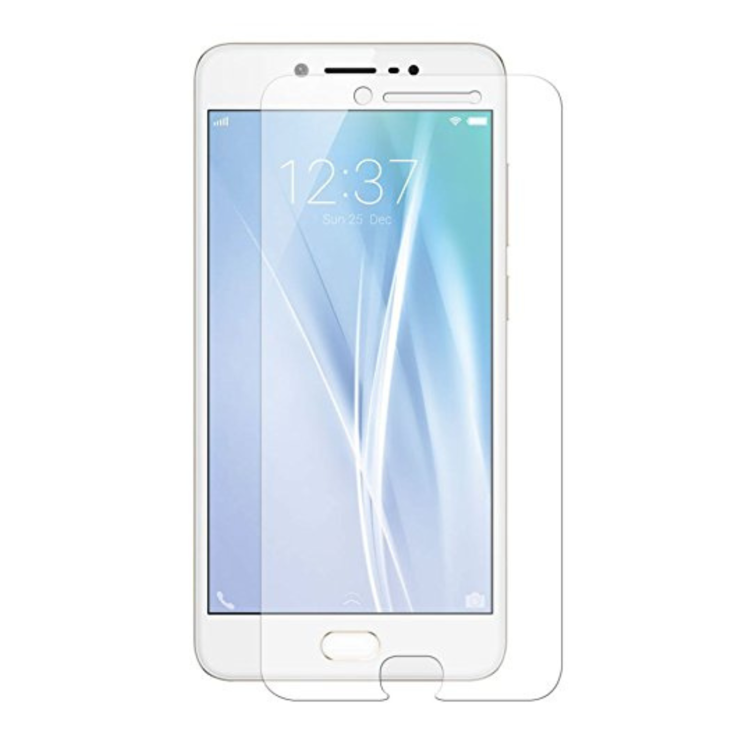 Hydrogel screen protector for Vivo V5s by 9eight5, showing the clear, flexible film covering the phone screen for protection.