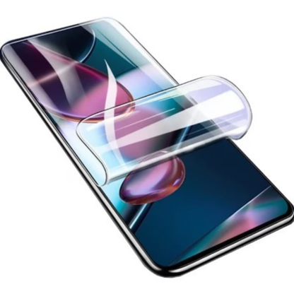 Hydrogel screen protector for Vivo X3S by 9eight5, showing a clear, flexible film applied to a smartphone screen.