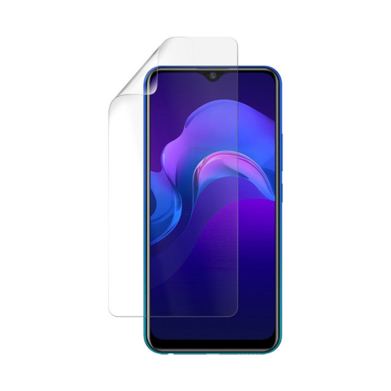 Hydrogel screen protector for Vivo Y12 by 9eight5, pack of 2, showing the clear, flexible film covering the smartphone screen.
