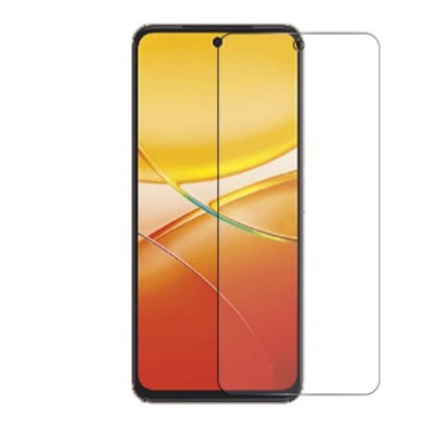 Hydrogel screen protector for Vivo Y200+ by 9eight5, showing a clear, flexible film covering the phone screen.