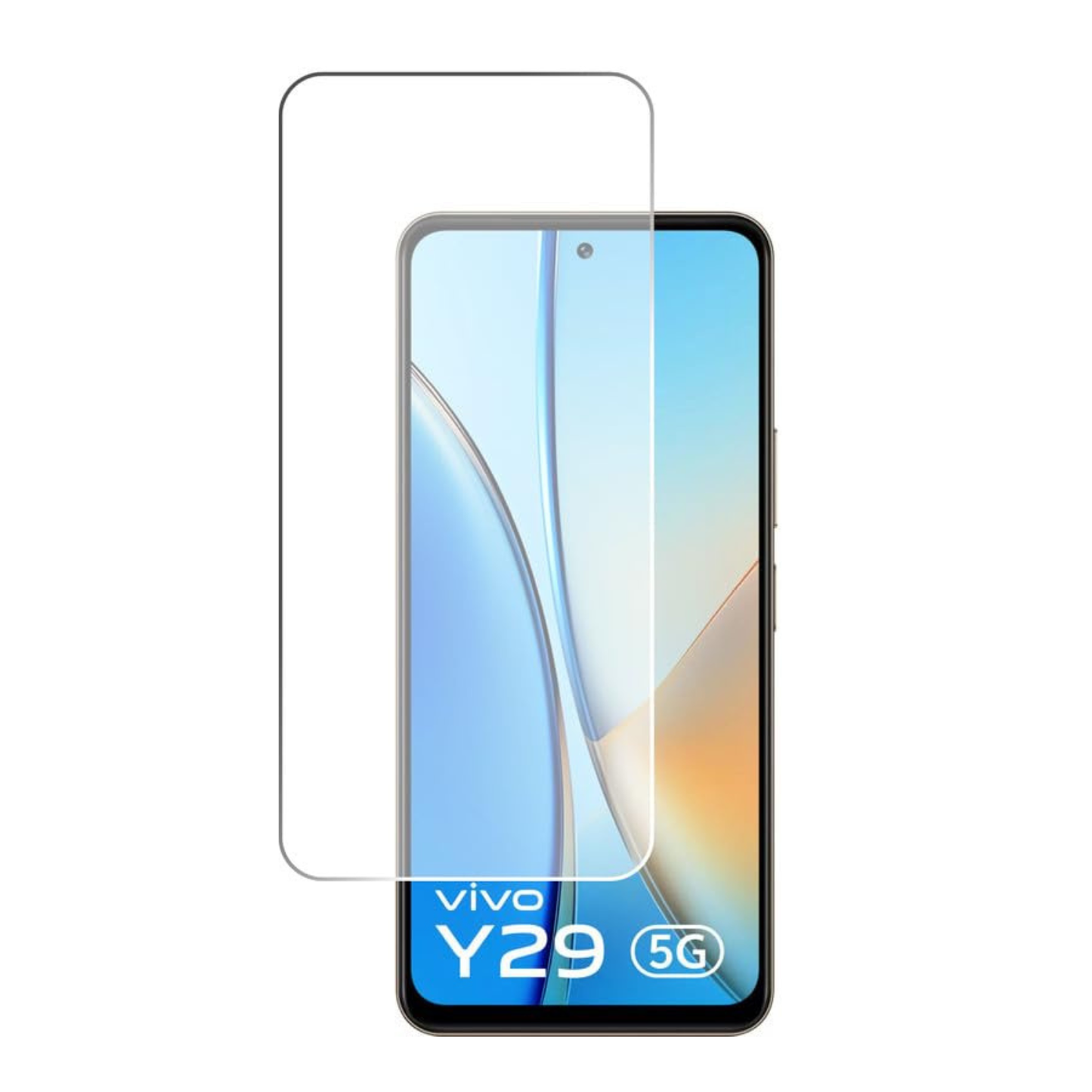Hydrogel screen protector for Vivo Y29 5G by 9eight5, showing a clear, flexible film covering a smartphone screen.