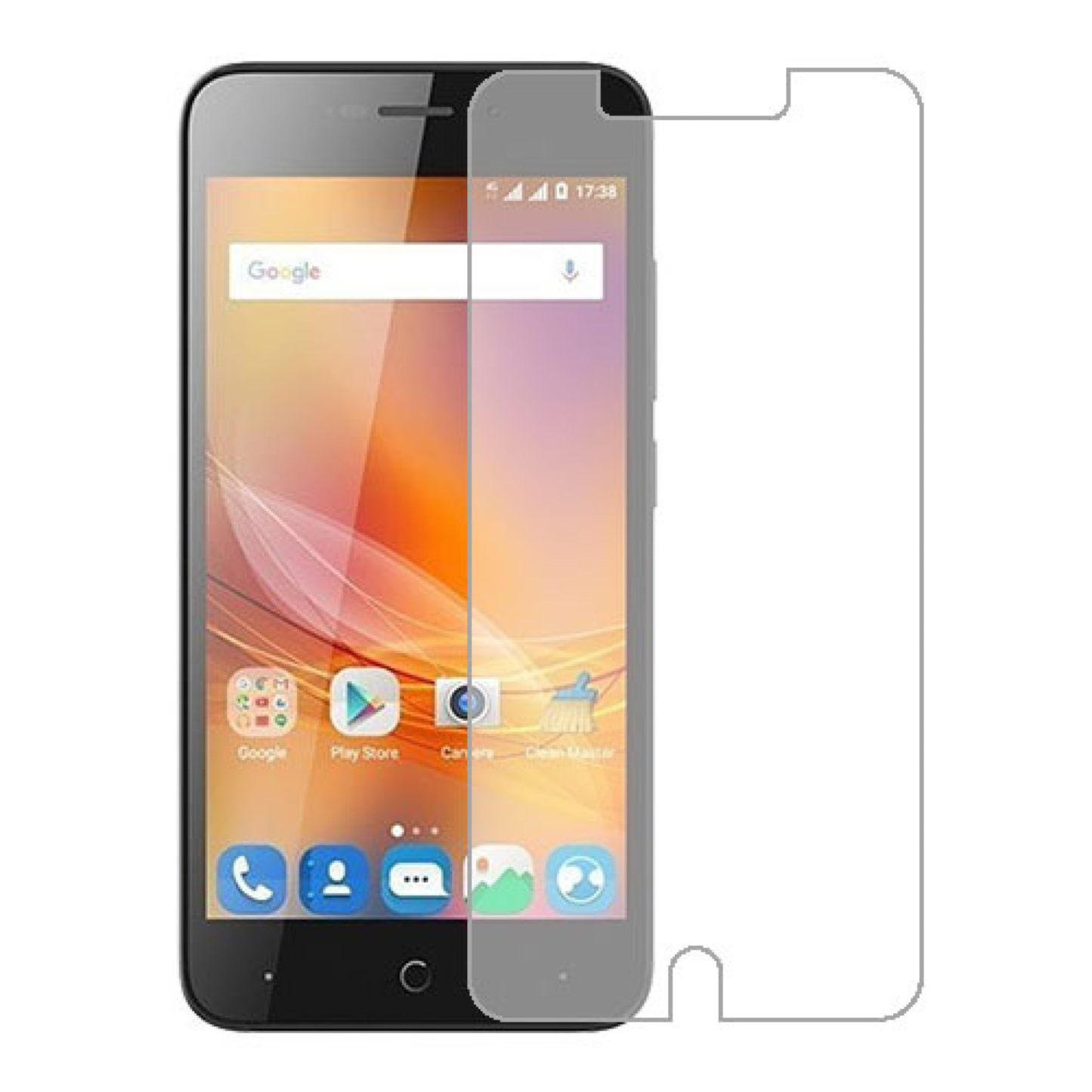 Hydrogel screen protector for ZTE Blade A601 by 9eight5, showing a clear, flexible film fitting over the phone screen.