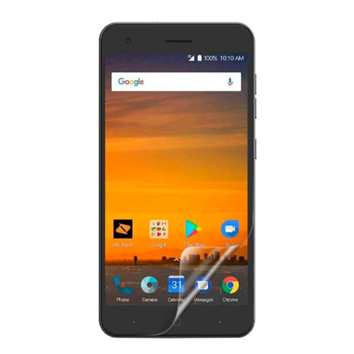 Hydrogel screen protector for ZTE Blade Force by 9eight5, showing the clear film covering the phone screen.