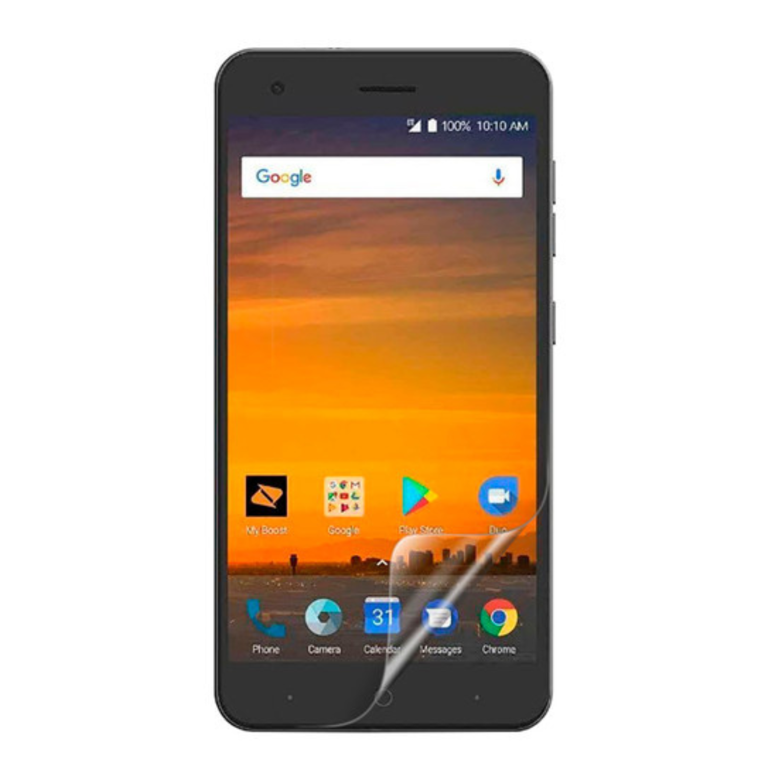 Hydrogel screen protector for ZTE Blade Force by 9eight5, showing the clear film covering the phone screen.