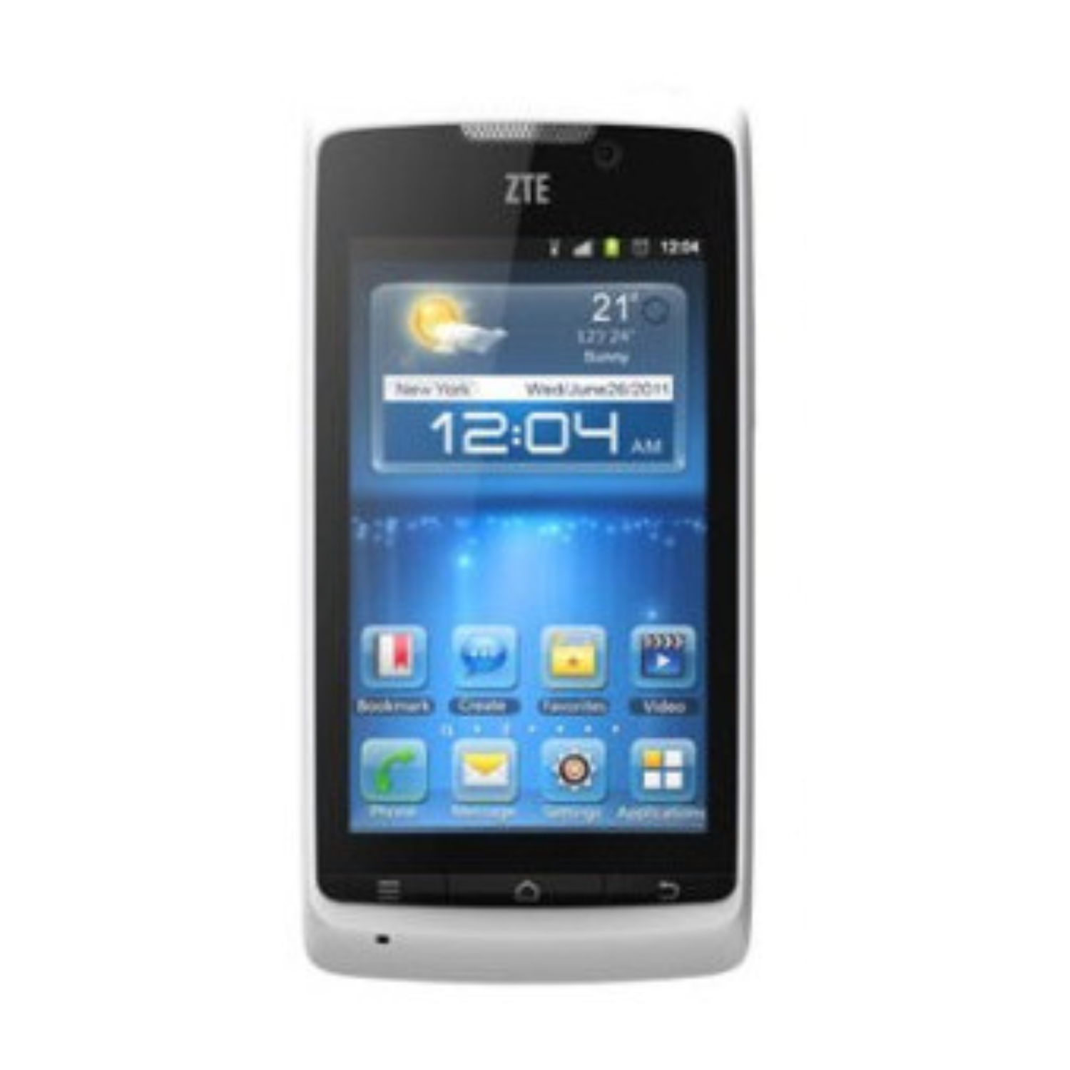 Hydrogel screen protector for ZTE Blade II V880 by 9eight5, showing a clear protective film over the device screen.