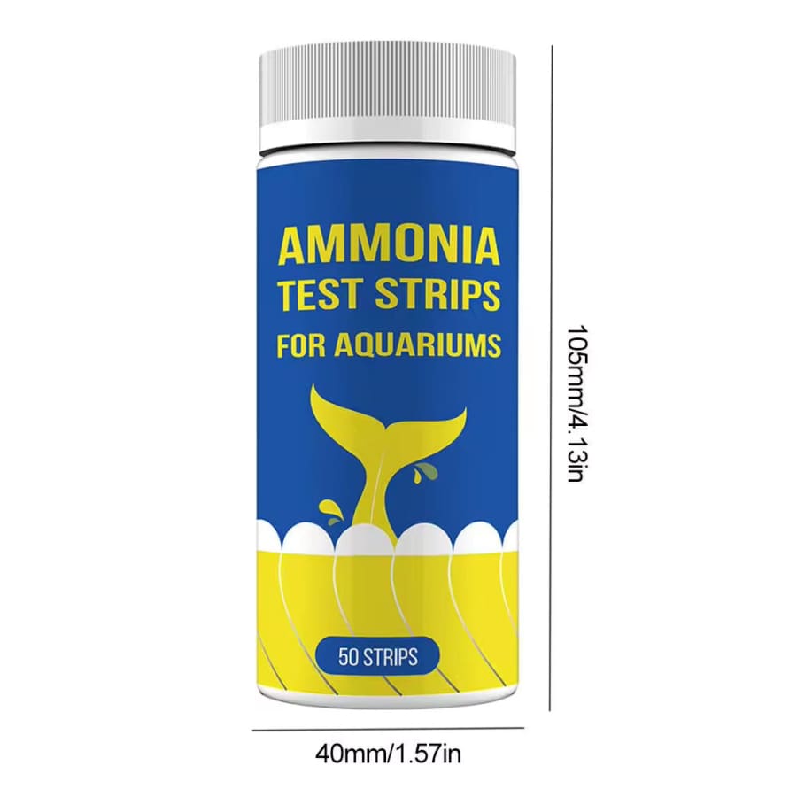 9eight5 aquarium ammonia water test strips for testing ammonia levels in freshwater or saltwater aquariums.