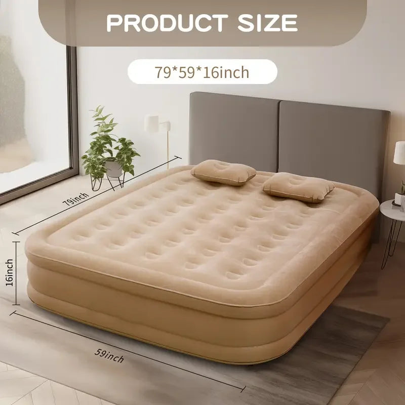 AZULBLANCO PVC Flocked Inflatable Mattress