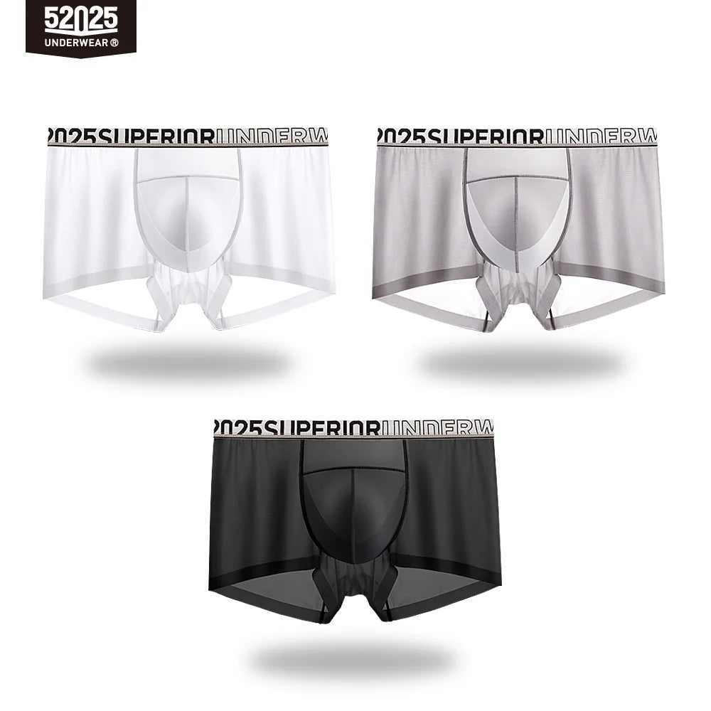 52025 LunarFlex Men's Nylon-Stretch Boxers with Silk-Blend Pouch