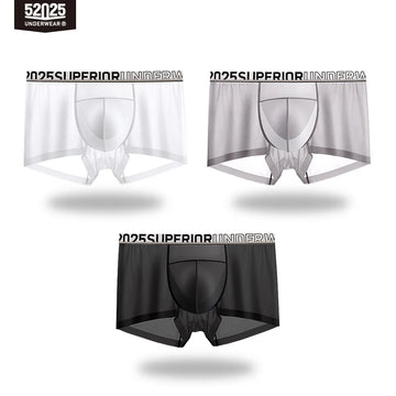 52025 LunarFlex Men's Nylon-Stretch Boxers with Silk-Blend Pouch