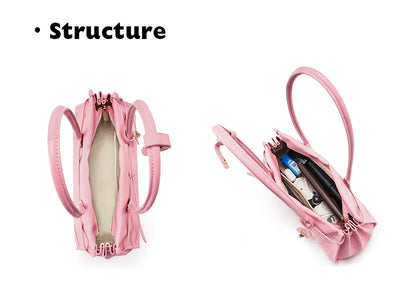 BAFELLI Pink Saffiano Leather Crossbody Bag