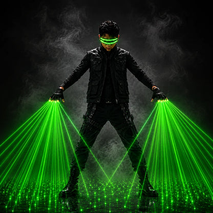 JAEOOGY Rechargeable Laser Gloves & Glasses Set | Red or Green Beams