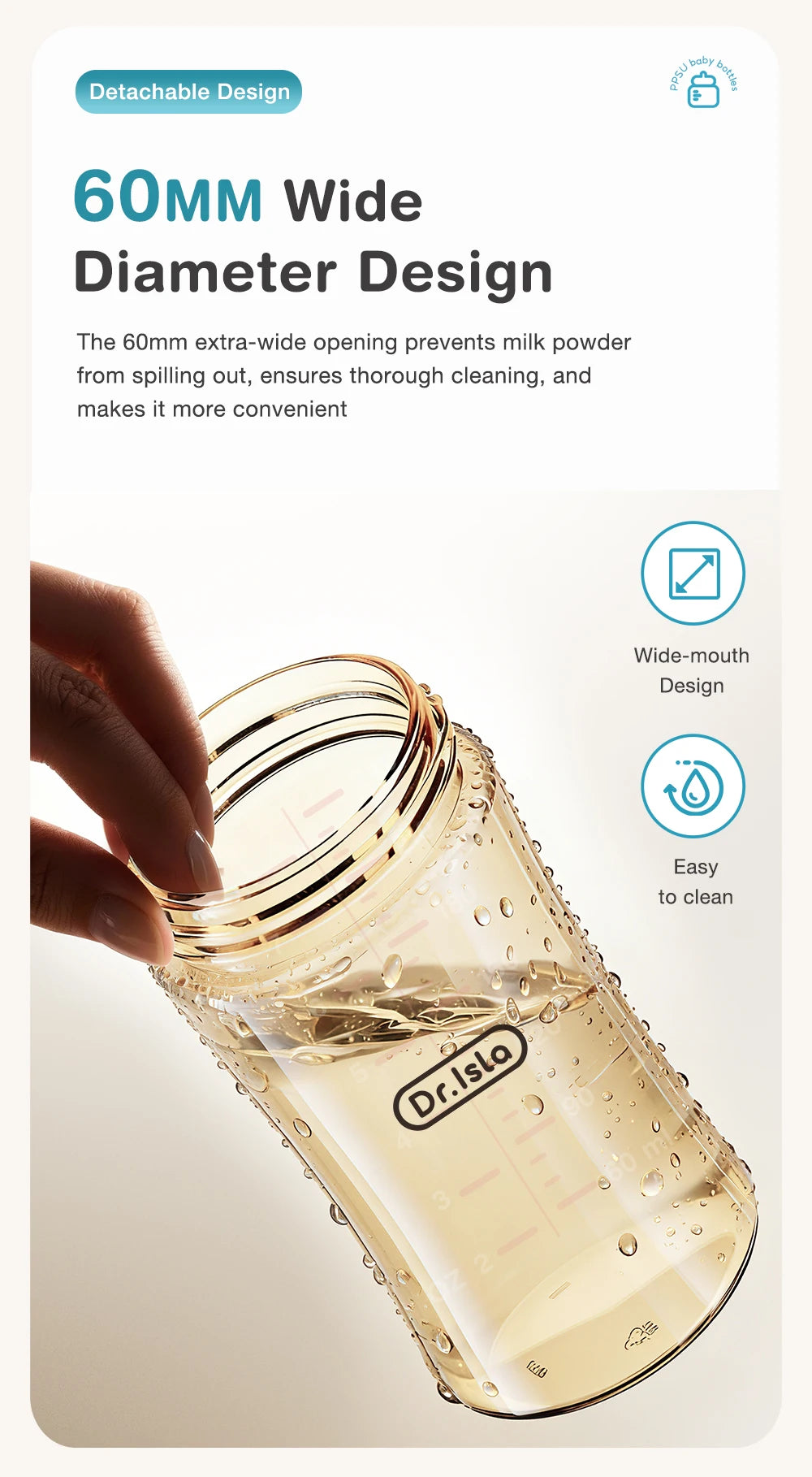 MAMIJOY 160/240/330ML Baby PPSU Bottle with Inclined Neck, Display Function & Temperature Indicator
