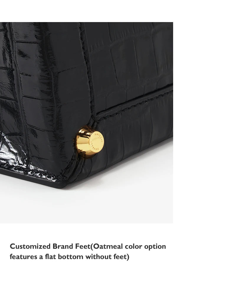 BAFELLI Crocodile-Grain Leather Flap Bag