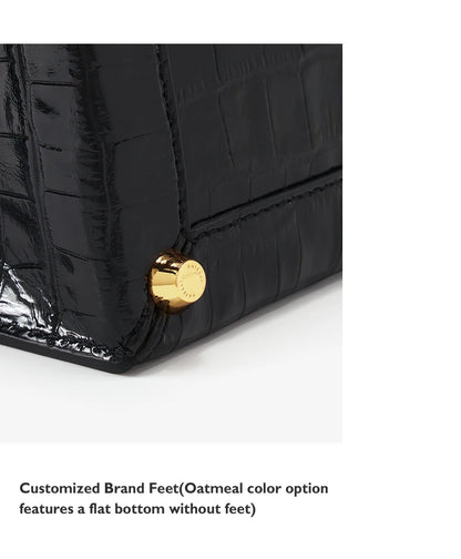 BAFELLI Crocodile-Grain Leather Flap Bag