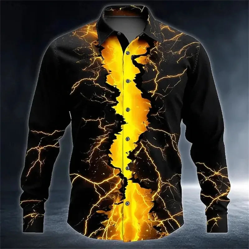 Men's Lightning Neon Long Sleeve Shirts - ShopHub