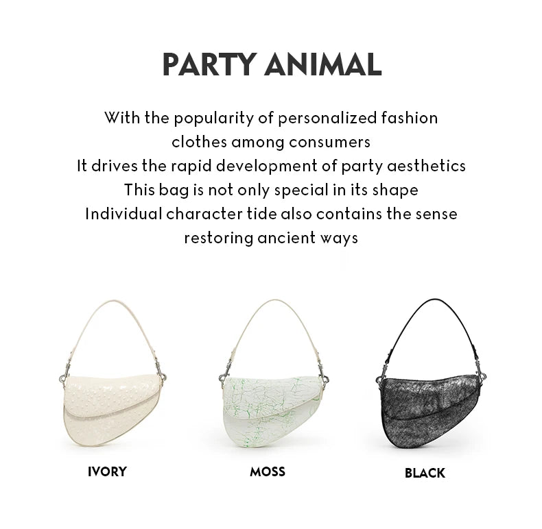 BAFELLI Animal-Print Cow Leather Saddle Bag
