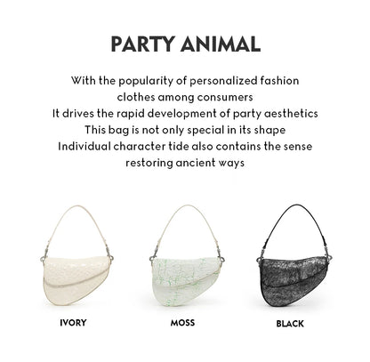BAFELLI Animal-Print Cow Leather Saddle Bag