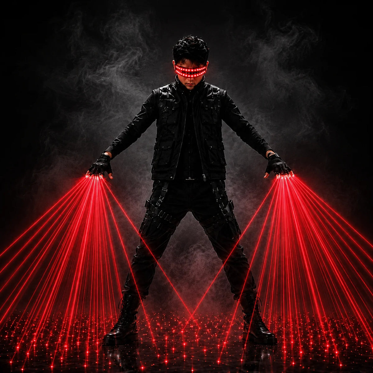 JAEOOGY Rechargeable Laser Gloves & Glasses Set | Red or Green Beams