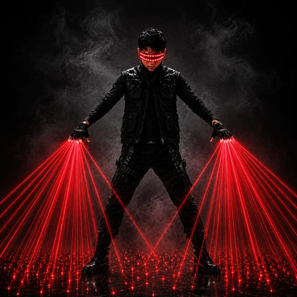JAEOOGY Rechargeable Laser Gloves & Glasses Set | Red or Green Beams