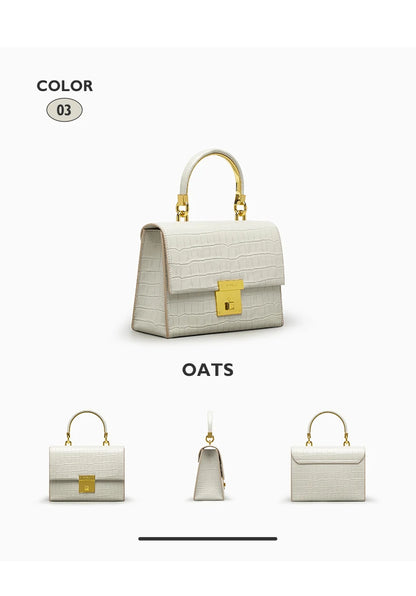 BAFELLI Crocodile-Grain Leather Flap Bag