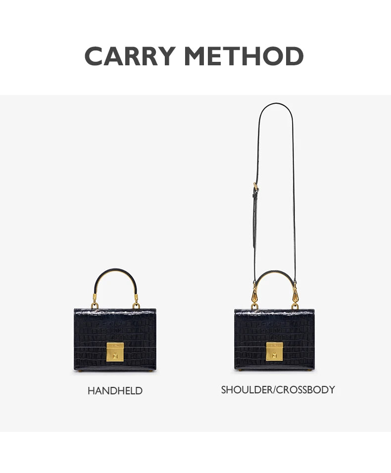BAFELLI Crocodile-Grain Leather Flap Bag