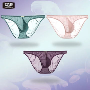 52025 PassionFlex Men's Low-Rise Nylon-Stretch Briefs & Thongs