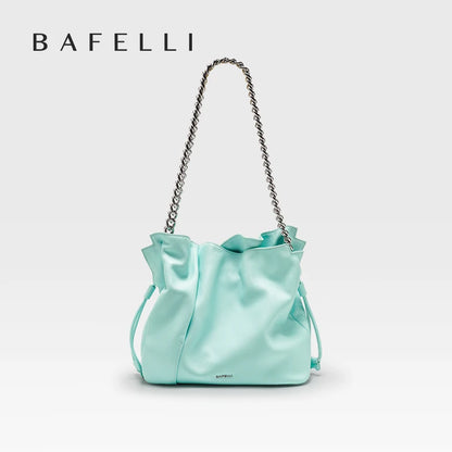 BAFELLI Genuine Cowhide Leather Bucket Handbag